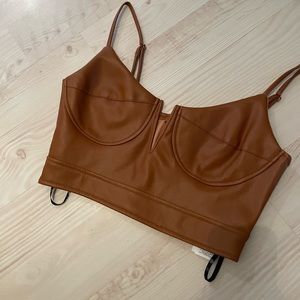 Missguided Faux leather corset top